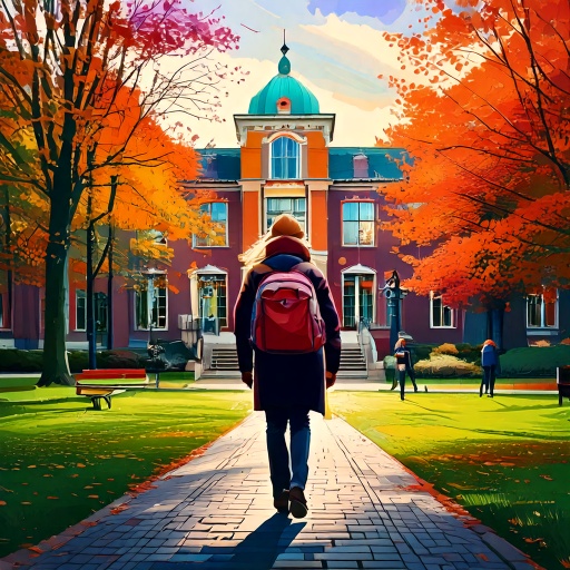 Students walking to class